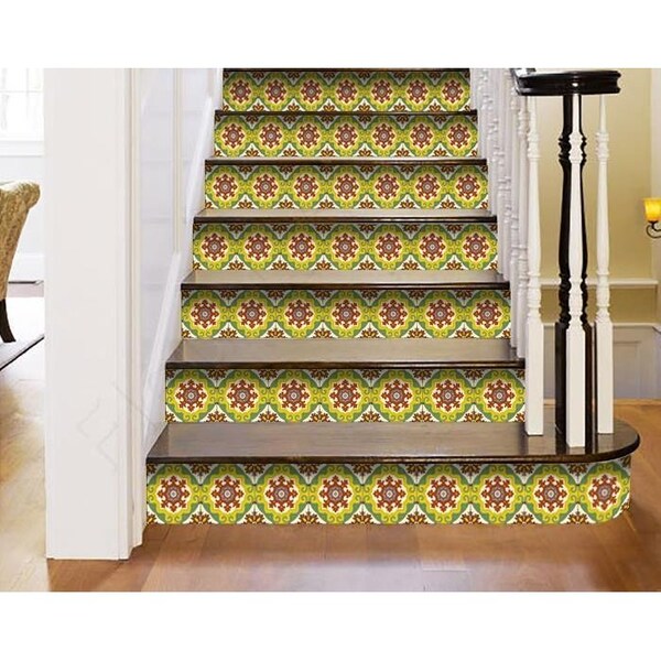 Homeroots 6 x 6 in. Yellow Fortuna Peel & Stick Removable Tiles - 400007