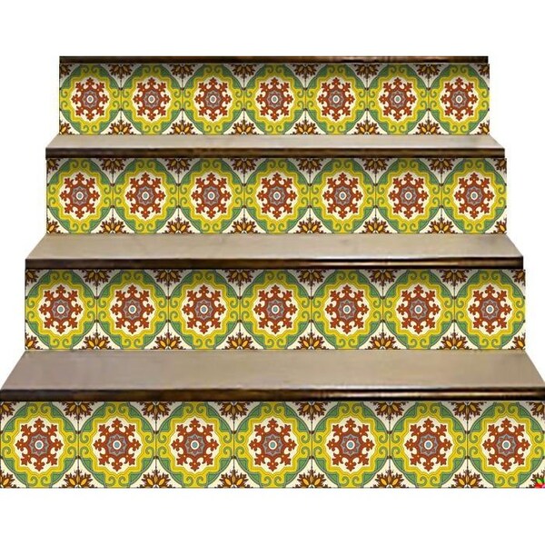 Homeroots 6 x 6 in. Yellow Fortuna Peel & Stick Removable Tiles - 400007
