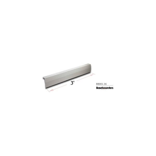 Buss General Partner Co Ltd Baseboarders Premium Series 3 ft Steel Easy Slip-on Baseboard Heater Cover, White - BB001-36-WHT