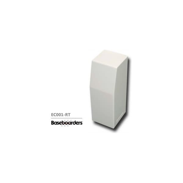Buss General Partner Co Ltd Baseboarders Premium Series Steel Easy Slip-on Baseboard Right Side CLOSED Endcap, White - EC001-RT-WHT