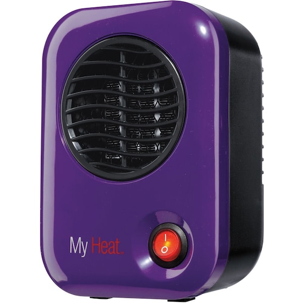 Almo My Heat Personal Ceramic Heater, Energy-Smart, 200-Watt Mini Portable Heater, Purple - 106 LAS