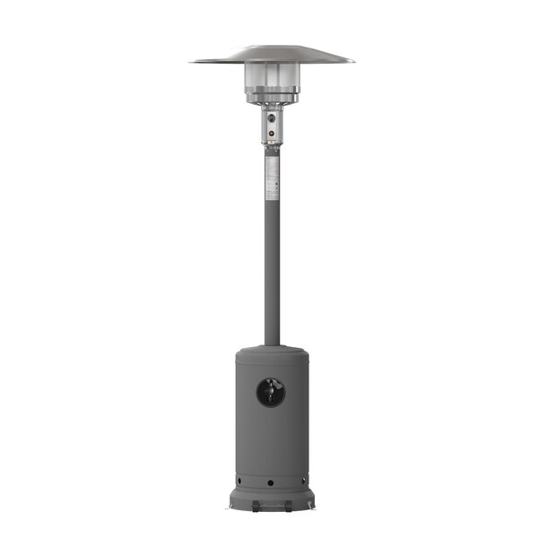 Flash Furniture Sol Patio Outdoor Heating-Slate Gray Stainless Steel 40,000 BTU Propane Heater w/Wheels, 7.5Ft Tall - NAN-HSS-AGH-GY-GG