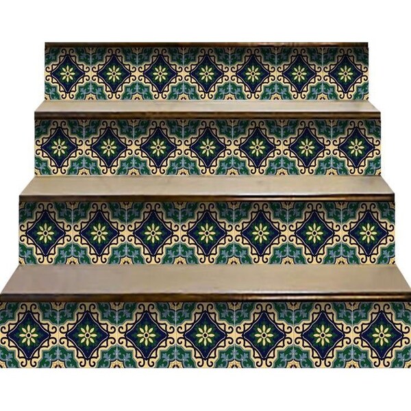 Homeroots 5 x 5 in. Agean Blue & Green Peel & Stick Tiles - 400056