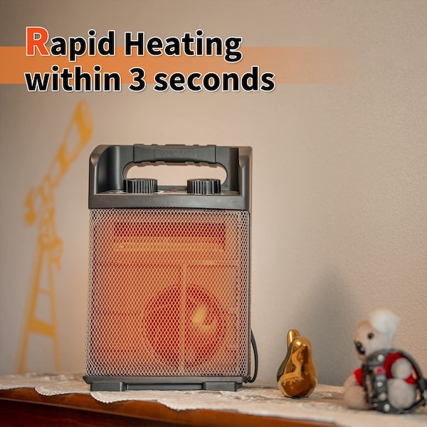 Edendirect 1500 Watt 14'' Electric Convection Fan Space Heater, Thermostat, Reversible, Black - HEATER01