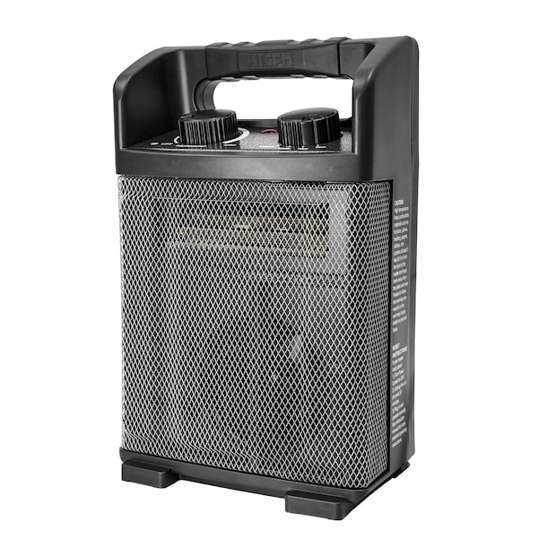 Edendirect 1500 Watt 14'' Electric Convection Fan Space Heater, Thermostat, Reversible, Black - HEATER01