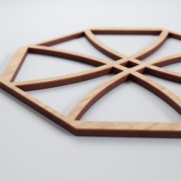 Ekena Millwork Small Haswell Decorative Fretwork Wood Wall Panels, Alder, 11 3/8"W x 11 3/8"H x 3/8"T - WALW12X12X0375HWLAL