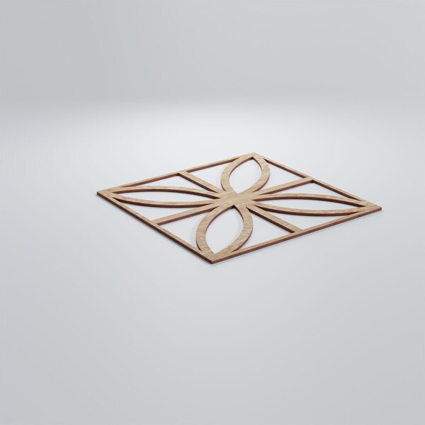 Ekena Millwork Large Swansea Decorative Fretwork Wood Wall Panels, Red Oak, 23 3/8"W x 23 3/8"H x 3/8"T - WALW24X24X0375SWNRO
