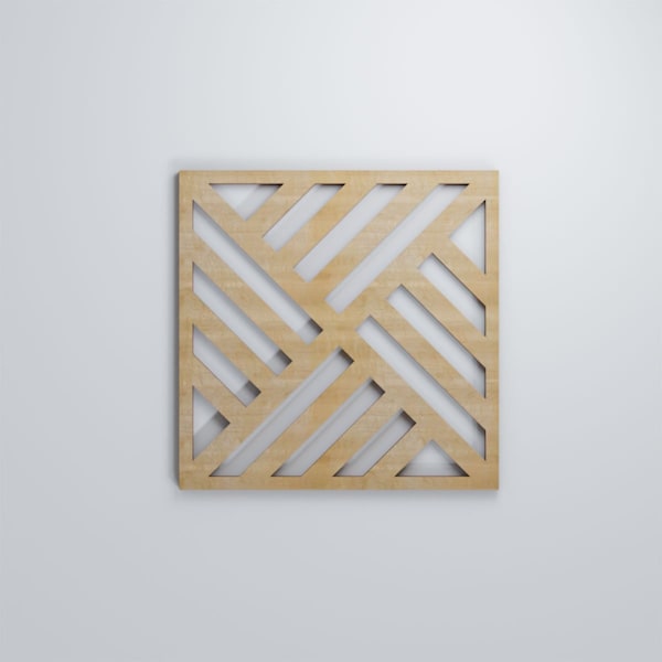 Ekena Millwork Small Allen Decorative Fretwork Wood Wall Panels, Birch, 11 3/8"W x 11 3/8"H x 3/8"T - WALW12X12X0375ALLBI