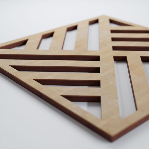Ekena Millwork Small Allen Decorative Fretwork Wood Wall Panels, Birch, 11 3/8"W x 11 3/8"H x 3/8"T - WALW12X12X0375ALLBI