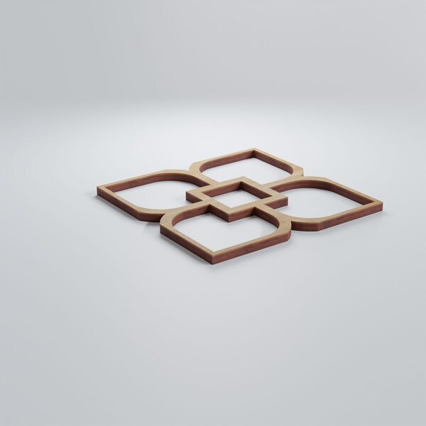 Ekena Millwork Extra Small Olivia Decorative Fretwork Wood Wall Panels, Hickory, 7 3/8"W x 7 3/8"H x 3/8"T - WALW08X08X0375OLVHI