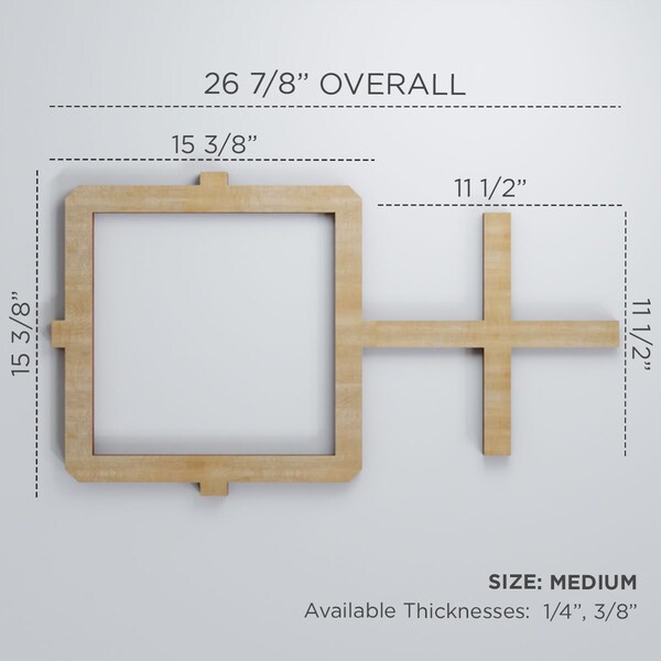 Ekena Millwork Medium Carlisle Decorative Fretwork Wood Wall Panels, Birch, 26 7/8"W x 15 3/8"H x 3/8"T - WALW16X16X0375CARBI