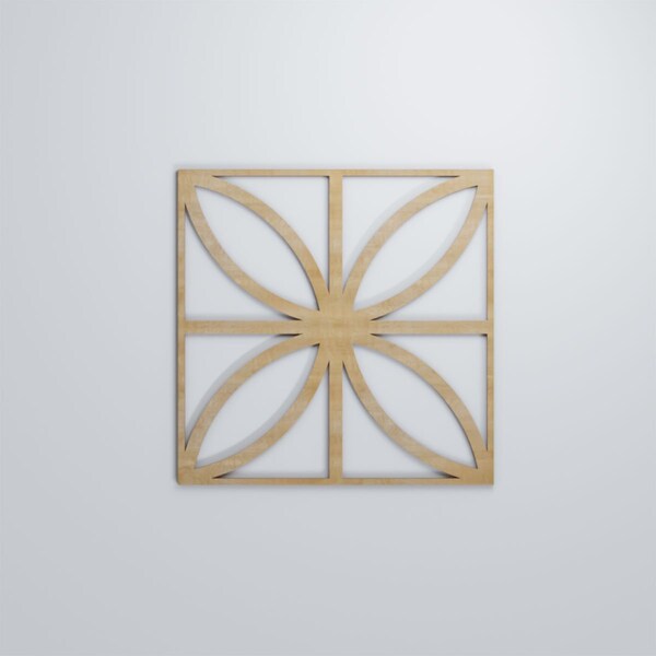 Ekena Millwork Large Swansea Decorative Fretwork Wood Wall Panels, Birch, 23 3/8"W x 23 3/8"H x 3/8"T - WALW24X24X0375SWNBI