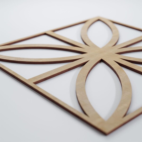Ekena Millwork Large Swansea Decorative Fretwork Wood Wall Panels, Birch, 23 3/8"W x 23 3/8"H x 3/8"T - WALW24X24X0375SWNBI