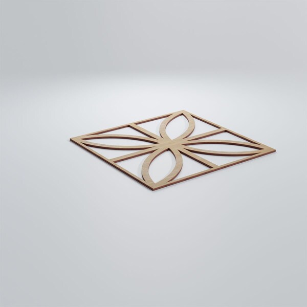 Ekena Millwork Large Swansea Decorative Fretwork Wood Wall Panels, Birch, 23 3/8"W x 23 3/8"H x 3/8"T - WALW24X24X0375SWNBI
