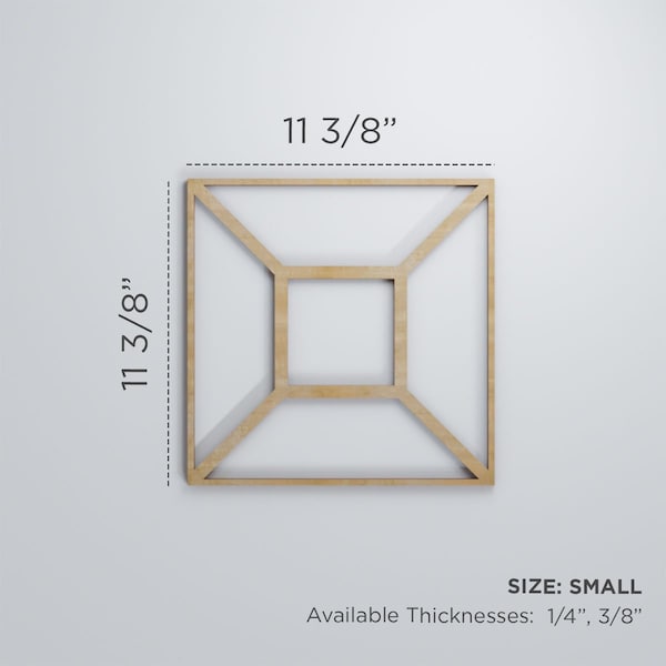 Ekena Millwork Small Marion Decorative Fretwork Wood Wall Panels, Cherry, 11 3/8"W x 11 3/8"H x 3/8"T - WALW12X12X0375MARCH