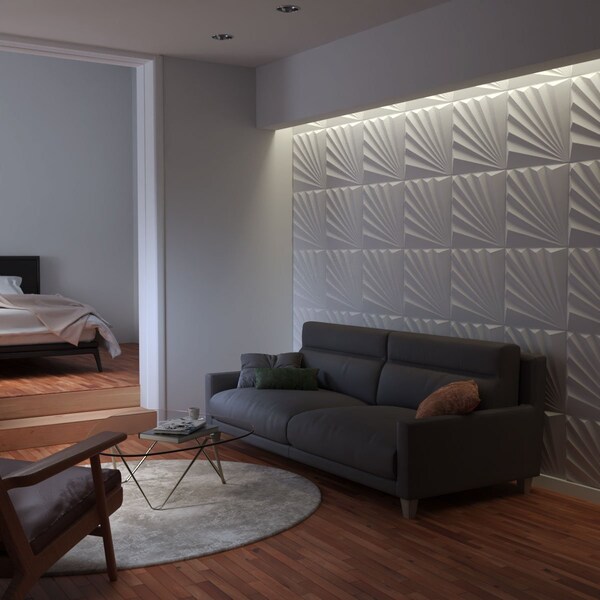 Ekena Millwork 19 5/8in. W x 19 5/8in. H Aire EnduraWall Decorative 3D Wall Panel, White, 10PK - WP20X20AAWH-CASE-10