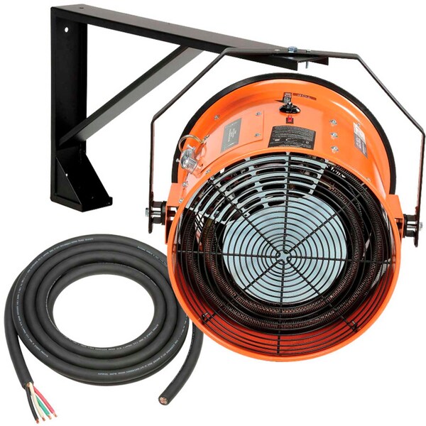 Global Industrial Electric Salamander Heater, Adjustable Thermostat, 480V, 3 Phase, 15000 Watt - 653569