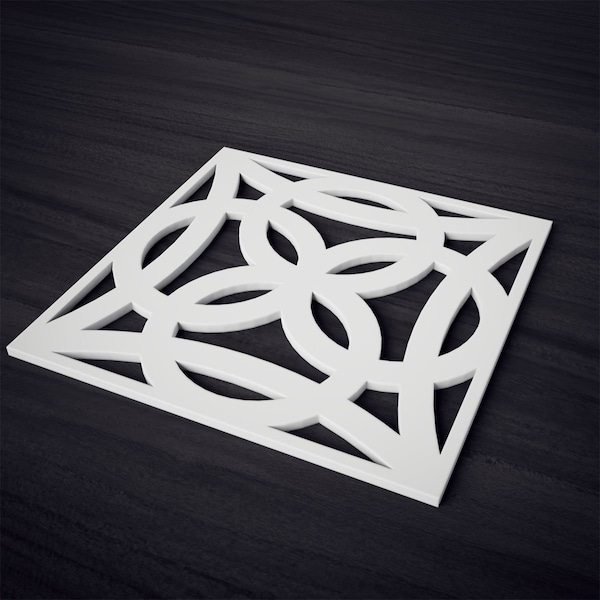 Ekena Millwork Medium Baytown Decorative Fretwork Wall Panels in Architectural PVC, 15 3/8"W x 15 3/8"H x 3/8"T - WALP16X16BYT