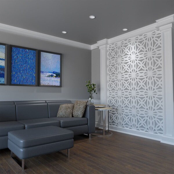 Ekena Millwork Medium Baytown Decorative Fretwork Wall Panels in Architectural PVC, 15 3/8"W x 15 3/8"H x 3/8"T - WALP16X16BYT