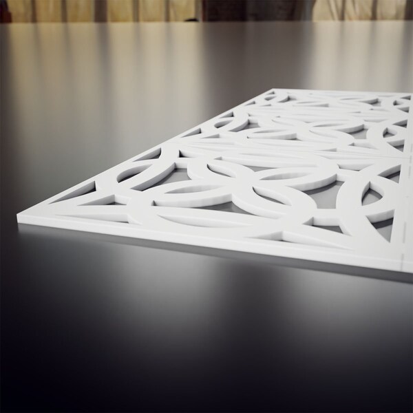 Ekena Millwork Medium Baytown Decorative Fretwork Wall Panels in Architectural PVC, 15 3/8"W x 15 3/8"H x 3/8"T - WALP16X16BYT