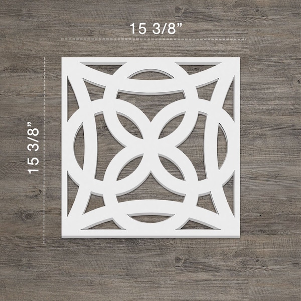 Ekena Millwork Medium Baytown Decorative Fretwork Wall Panels in Architectural PVC, 15 3/8"W x 15 3/8"H x 3/8"T - WALP16X16BYT