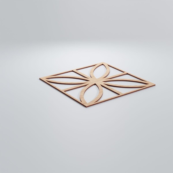 Ekena Millwork Large Swansea Decorative Fretwork Wood Wall Panels, Alder, 23 3/8"W x 23 3/8"H x 3/8"T - WALW24X24X0375SWNAL