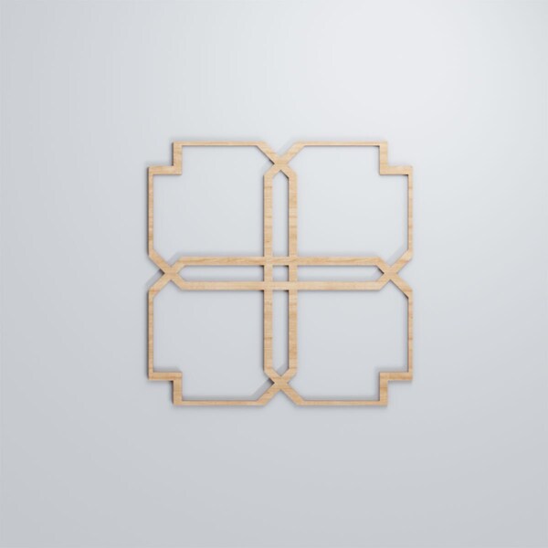 Ekena Millwork Large Englewood Decorative Fretwork Wood Wall Panels, Alder, 23 3/8"W x 23 3/8"H x 3/8"T - WALW24X24X0375EWDAL