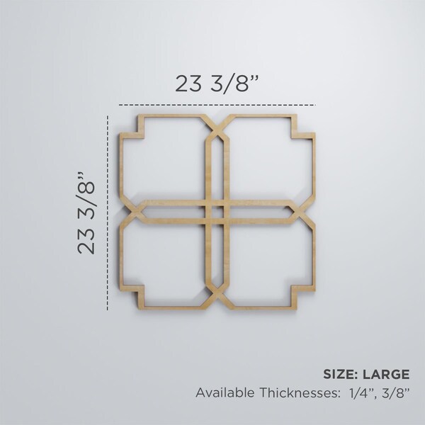 Ekena Millwork Large Englewood Decorative Fretwork Wood Wall Panels, Alder, 23 3/8"W x 23 3/8"H x 3/8"T - WALW24X24X0375EWDAL