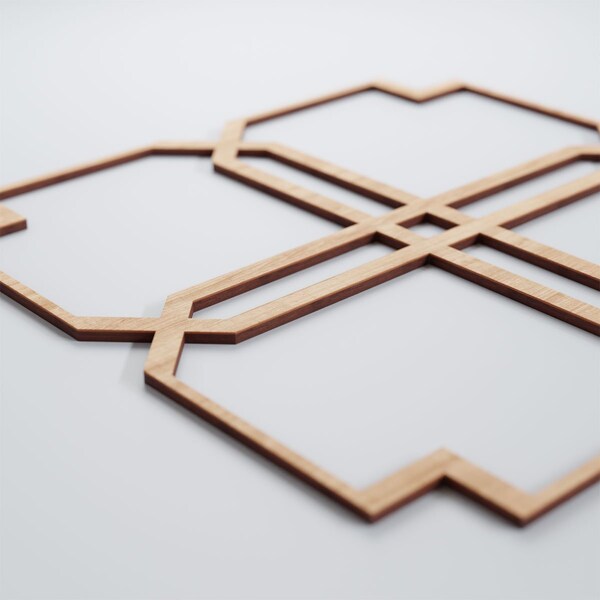 Ekena Millwork Large Englewood Decorative Fretwork Wood Wall Panels, Alder, 23 3/8"W x 23 3/8"H x 3/8"T - WALW24X24X0375EWDAL