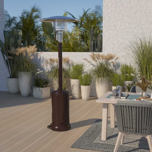 Flash Furniture Round Outdoor Patio Heater - Bronze -7.5 Feet Tall - NAN-HSS-AGH-BR-GG