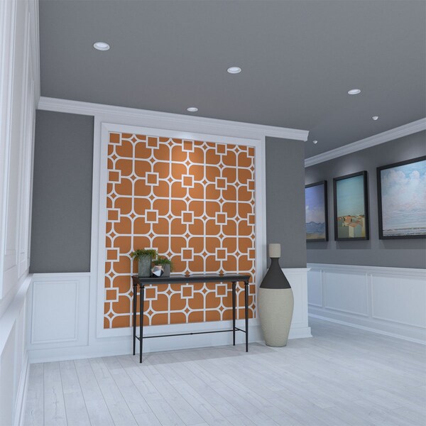 Ekena Millwork Medium Olivia Decorative Fretwork Wall Panels in Architectural Grde PVC, 15 3/8"W x 15 3/8"H x 3/8"T - WALP16X16OLV