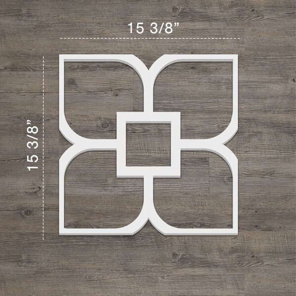 Ekena Millwork Medium Olivia Decorative Fretwork Wall Panels in Architectural Grde PVC, 15 3/8"W x 15 3/8"H x 3/8"T - WALP16X16OLV