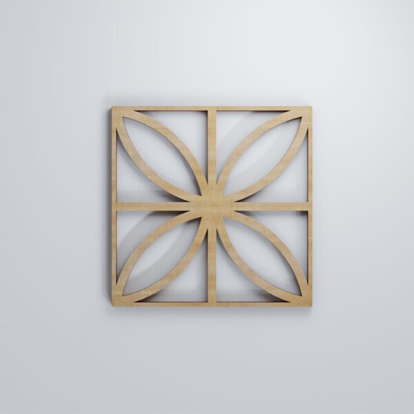 Ekena Millwork Extra Small Swansea Decorative Fretwork Wood Wall Panels, Birch, 7 3/8"W x 7 3/8"H x 3/8"T - WALW08X08X0375SWNBI