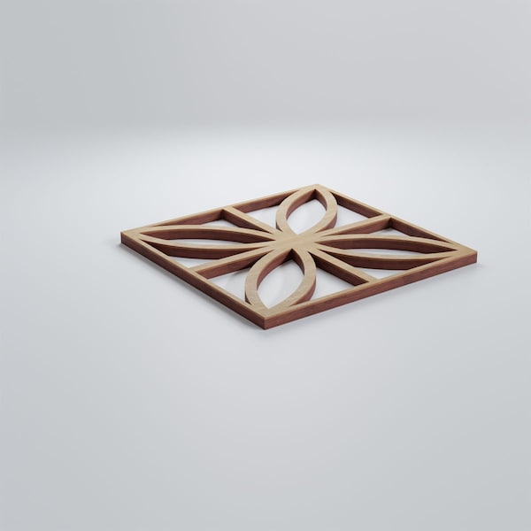 Ekena Millwork Extra Small Swansea Decorative Fretwork Wood Wall Panels, Birch, 7 3/8"W x 7 3/8"H x 3/8"T - WALW08X08X0375SWNBI