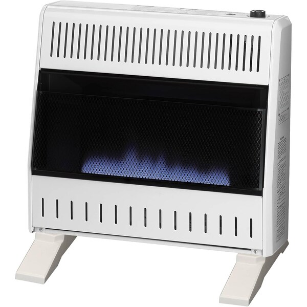 Procom Heating Liquid Propane Ventless Blue Flame Heater with Base Feet, 30,000 BTU, T-Stat Control - ML300TBA-B