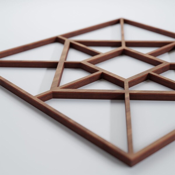 Ekena Millwork Small Jamestown Decorative Fretwork Wood Wall Panels, Walnut, 11 3/8"W x 11 3/8"H x 3/8"T - WALW12X12X0375JTNWA