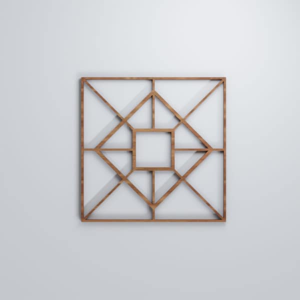 Ekena Millwork Small Jamestown Decorative Fretwork Wood Wall Panels, Walnut, 11 3/8"W x 11 3/8"H x 3/8"T - WALW12X12X0375JTNWA