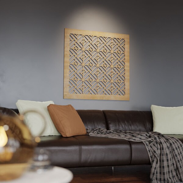 Ekena Millwork Extra Small Killeen Decorative Fretwork Wood Wall Panels, Birch, 7 3/8"W x 7 3/8"H x 3/8"T - WALW08X08X0375KLNBI