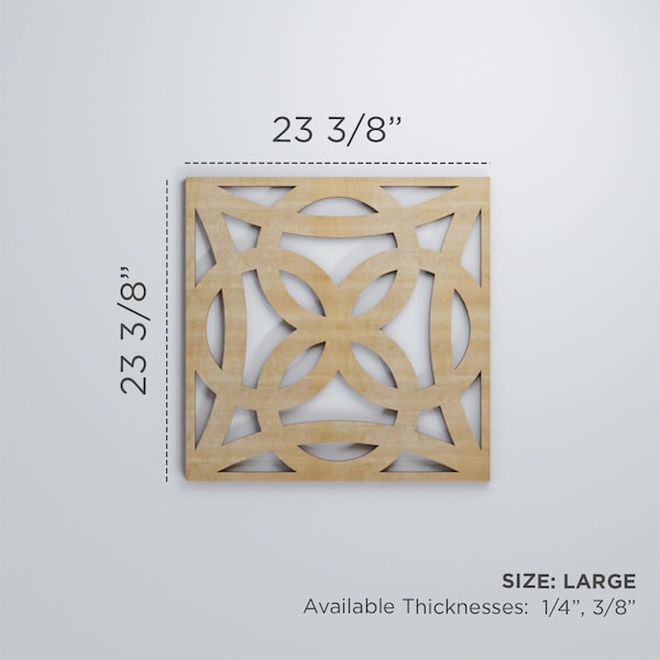 Ekena Millwork Large Baytown Decorative Fretwork Wood Wall Panels, Red Oak, 23 3/8"W x 23 3/8"H x 3/8"T - WALW24X24X0375BYTRO