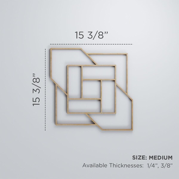 Ekena Millwork Medium Loveland Decorative Fretwork Wood Wall Panels, Birch, 15 3/8"W x 15 3/8"H x 3/8"T - WALW16X16X0375LLDBI