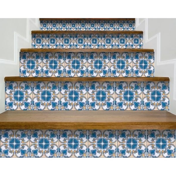 Homeroots 4 x 4 in. Teal Taupe Sia Removable Peel & Stick Tiles - 400225