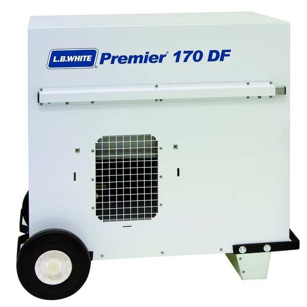 L.B. White Portable Gas Ducted Tent and Remediation Heater, Natural Gas, Liquid Propane, Direct Spark, 32 in L - CS170BSDN22168T