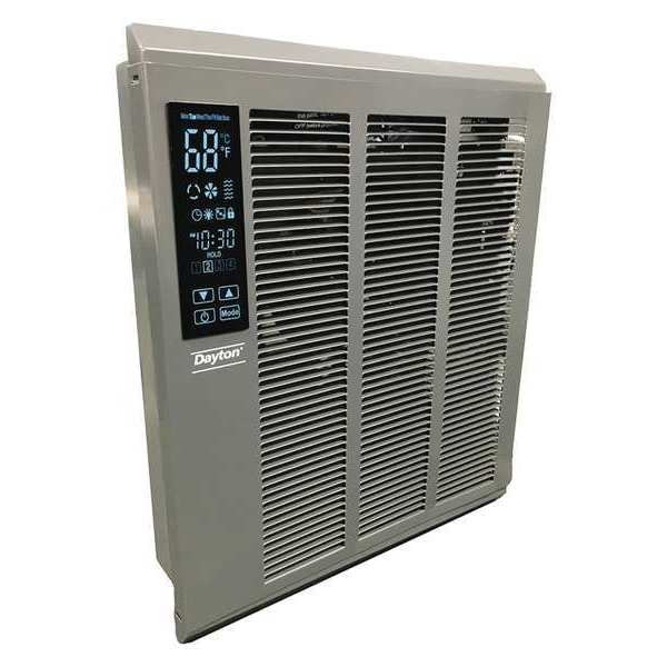 Dayton Recessed Electric Wall-Mount Heater, Recessed or Surface, 4000 W, 208V AC, White - 400C60