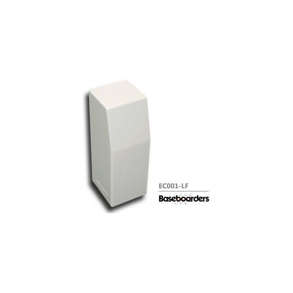 Buss General Partner Co Ltd Baseboarders Premium Series Steel Easy Slip-on Baseboard Left Side CLOSED Endcap, White - EC001-LF-WHT