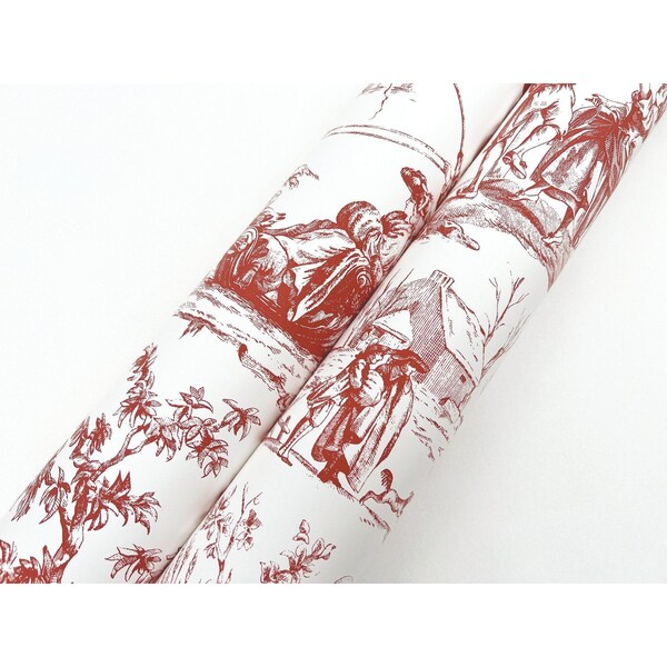 York Wallcoverings Seasons Toile Scarlet Wallpaper - GR5925