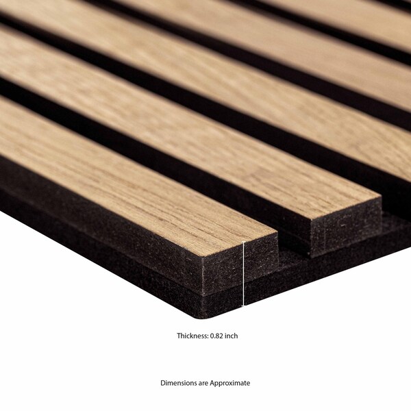 Msi Sample 3D Natural Prefinished Wood Slat Acoustic Fluted Sound Absorbing Wall Paneling Set of 4 - ZOR-MD-0606-SAM