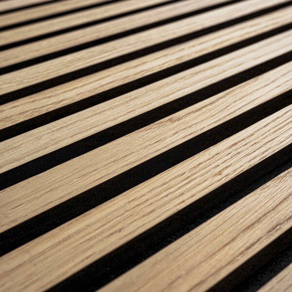 Msi Sample 3D Natural Prefinished Wood Slat Acoustic Fluted Sound Absorbing Wall Paneling Set of 4 - ZOR-MD-0606-SAM