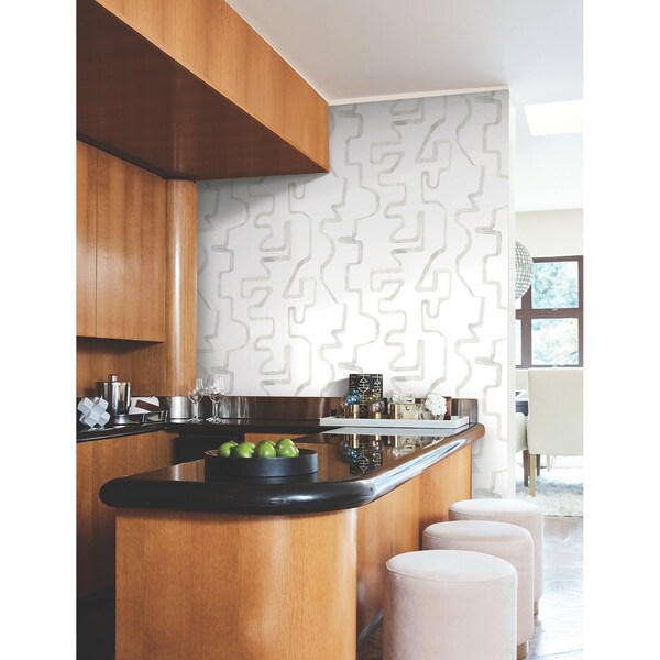 York Wallcoverings Abstract Aura Neutral Wallpaper - AG2053