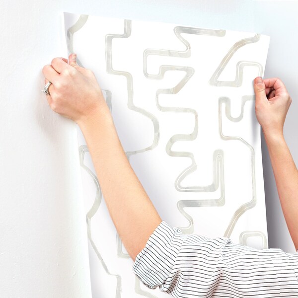 York Wallcoverings Abstract Aura Neutral Wallpaper - AG2053