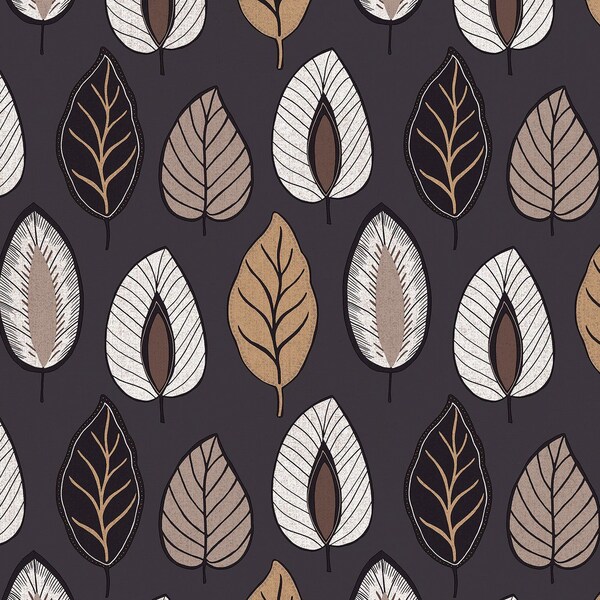 Manhattan Comfort Nantes, Vinyl Chic Leaf Wallpaper, 205 In X 33 Ft = 56 Sq Ft - NANTES